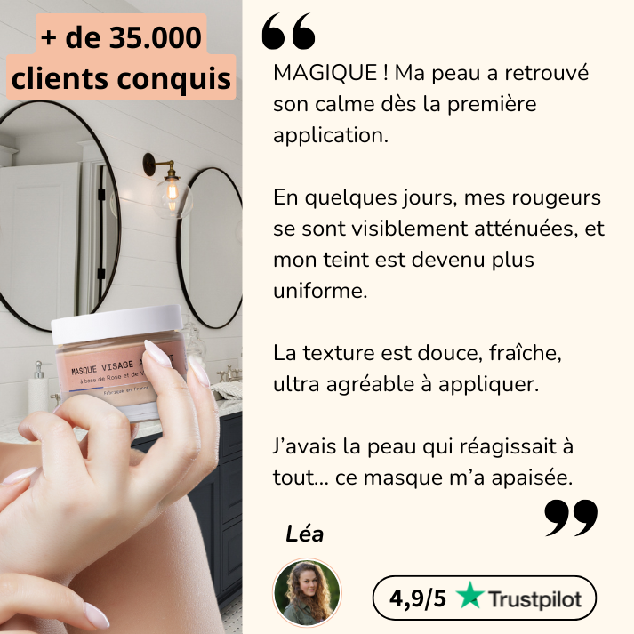 Masque apaisant à la Rose + Pinceau OFFERT
