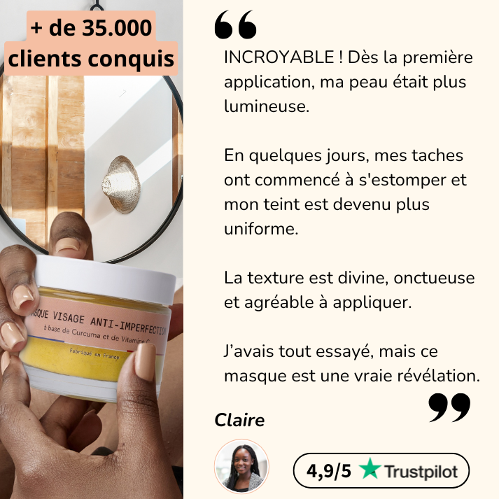 Masque anti-taches au Curcuma + Sérum OFFERT