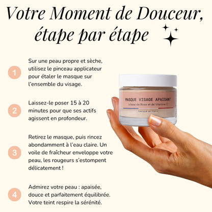 Masque apaisant à la Rose + Pinceau OFFERT