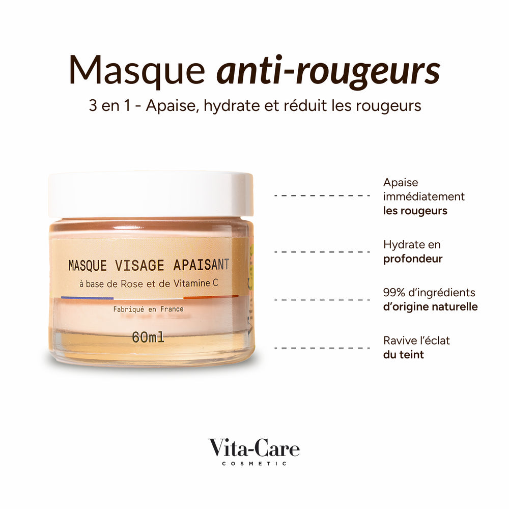 Masque anti-rougeurs Rose & Vitamine C