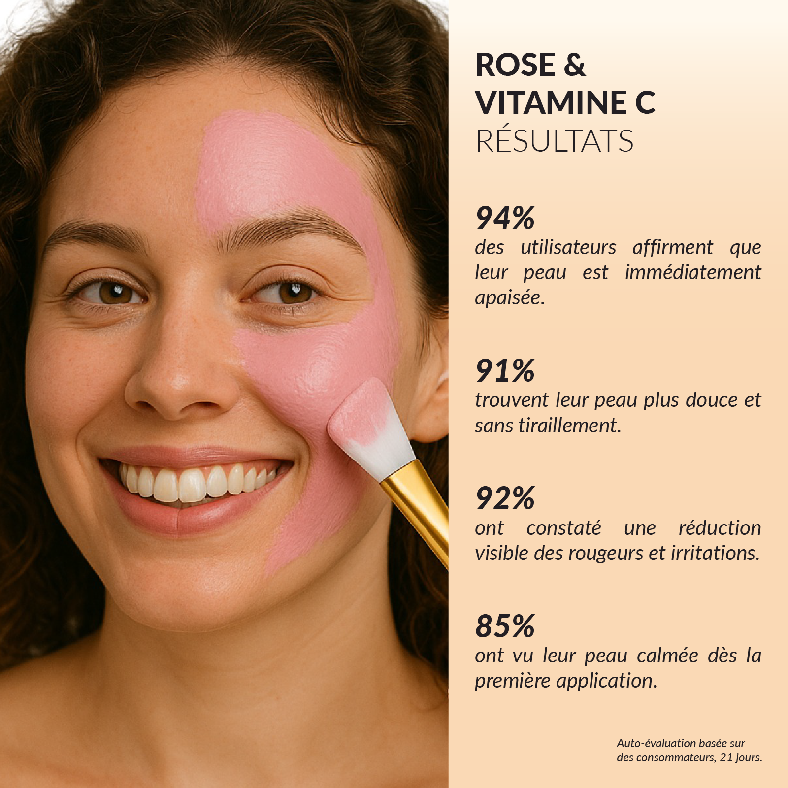 Masque anti-rougeurs Rose & Vitamine C